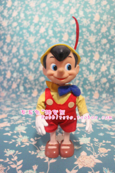 Vintage 50年代古董胶皮娃娃 匹诺曹 皮诺曹Pinocchio