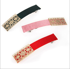 方块金属镂空复古发夹