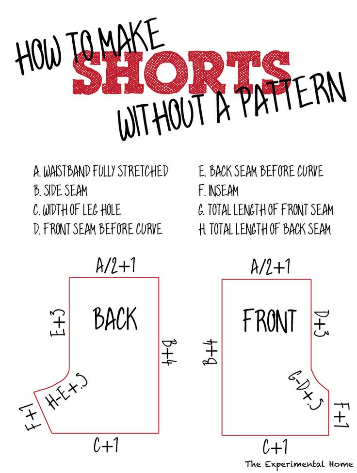 Make a pattern from existing shorts – without taking them apart