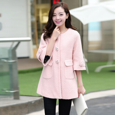 2014秋冬装新款韩版糖果色显瘦毛呢外套-淘宝网