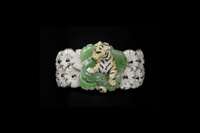 Cartier - XXVIth Biennale des Antiquaires Solar landscape: Bracelet / Brooch - platinum,