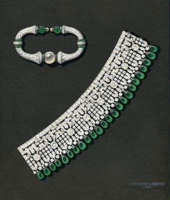 Manchette bracelet &amp;amp; rigid bracelet drawing, 1925, Van Cleef &amp;amp; Arpels' Archives