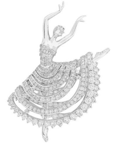 Ballet 'Reflections' Ballerina, The first ballerina clips by Van Cleef &amp;amp; Arpels were created in the 1940s by request of Louis Arpels