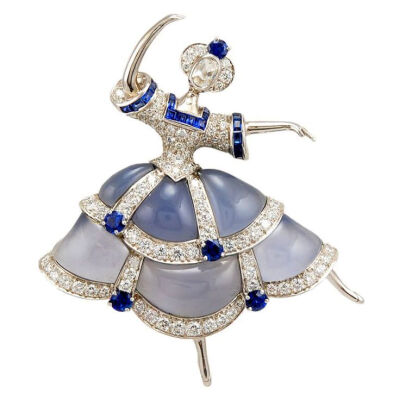 VAN CLEEF &amp;amp; ARPELS Diamond Ballerina Brooch