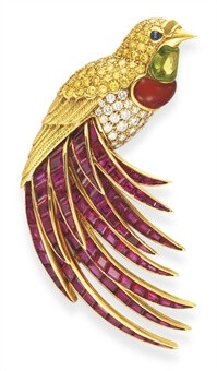 Multi-Gem 'Bird of Paradise' Brooch, Van Cleef &amp;amp; Arpels