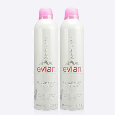 正品行货 Evian 依云天然矿泉水喷雾两件套300ml*2 清爽保湿