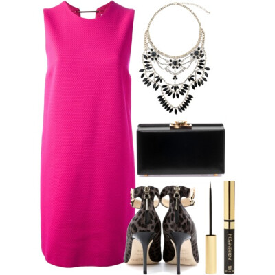 A fashion look from November 2013 featuring sleeveless dresses, haircalf shoes and studded handbag. Browse and shop related looks.