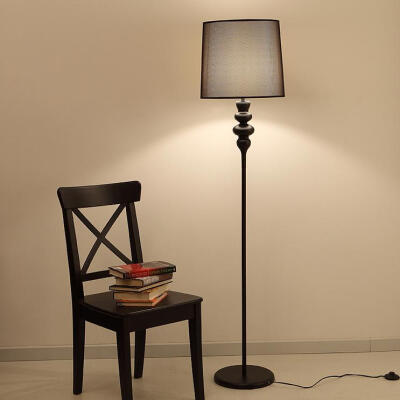 宜家风格落地灯 简约现代创意 黑色铁艺烤漆 卧室餐厅客厅书房
