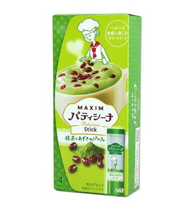 现货 日本 AGF抹茶饮料 maxim红豆抹茶拿铁4本入65.6g速溶冲饮