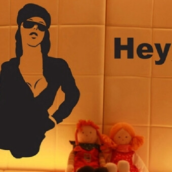 雅风墙贴 Hey Man wallsticker 服装店时装店酒吧性感潮女郎贴纸