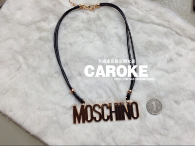 Moschino 莫斯奇诺同款金属字母项链 锁骨链服装配链短款毛衣链