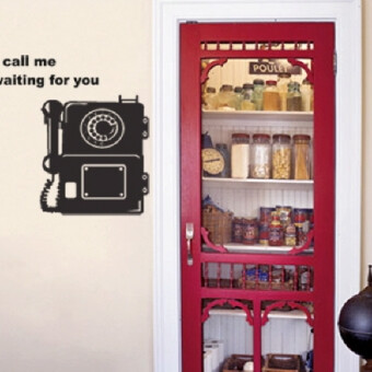 public phone wall sticker 经典怀旧风公共电话壁贴纸