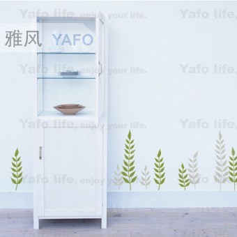 韩版雅风墙贴 tea tree wall stickers 宜家交换空间墙脚