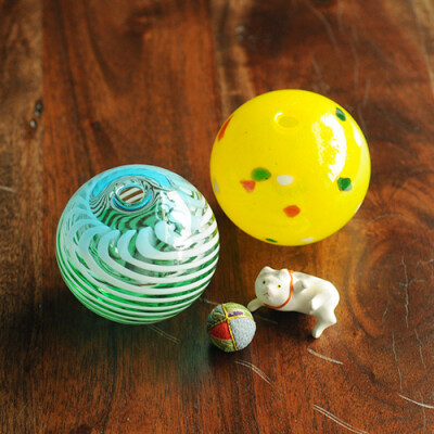 日本手造玻璃花器 彩手球 彩色玻璃 日本製 梨花 Rinka津轻