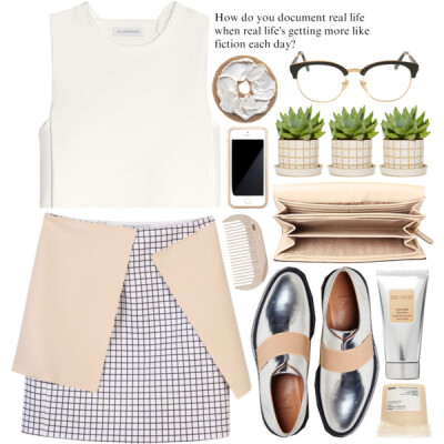 A fashion look from November 2014 featuring sleeveless tops, short skirts and Givenchy. Browse and shop related looks.