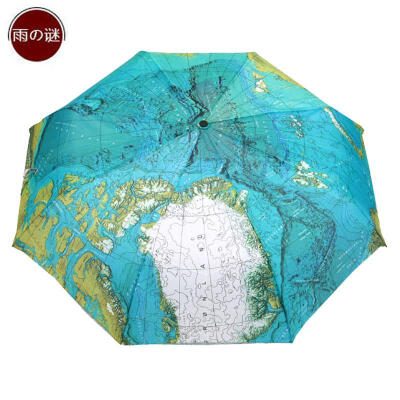 雨の谜 创意伞 世界地图自动伞三伞晴雨伞叠