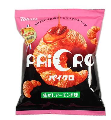 现货 日本进口零食桃哈多tohato 焦糖杏仁口味月亮牛角粟米条65g