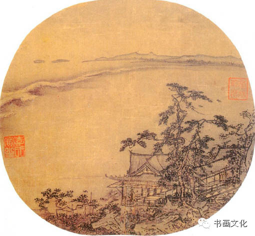 波士顿美术馆 该馆以东方艺术品著称于世，现藏有中国和日本绘画5000余幅。 其中有相当数量的宋、元时期名画，如保存完好的唐张萱《捣练图》，宋代摹本、宋徽宗《五色鹦鹉》。许道宁 高秋观潮图页 波士顿美术馆