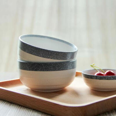 和风日式陶瓷饭碗面碗汤碗 雪花釉餐具套装 厨房zakka