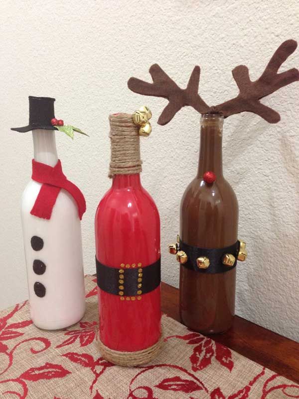 #Christmas crafts from old wine #bottles