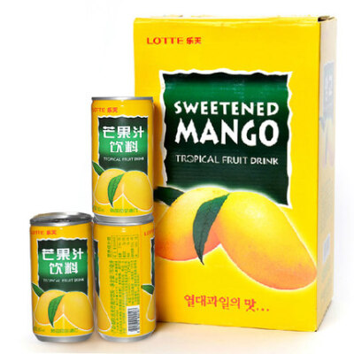 双12价：38.8元 T韩国进口 乐天芒果汁 夏季必备饮料180ml*15瓶整箱 江浙沪皖包邮