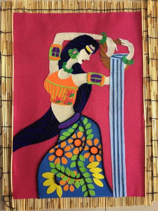 唐止思的手作原创手工不织布拼布装饰画民族风中国风限量版泼水节