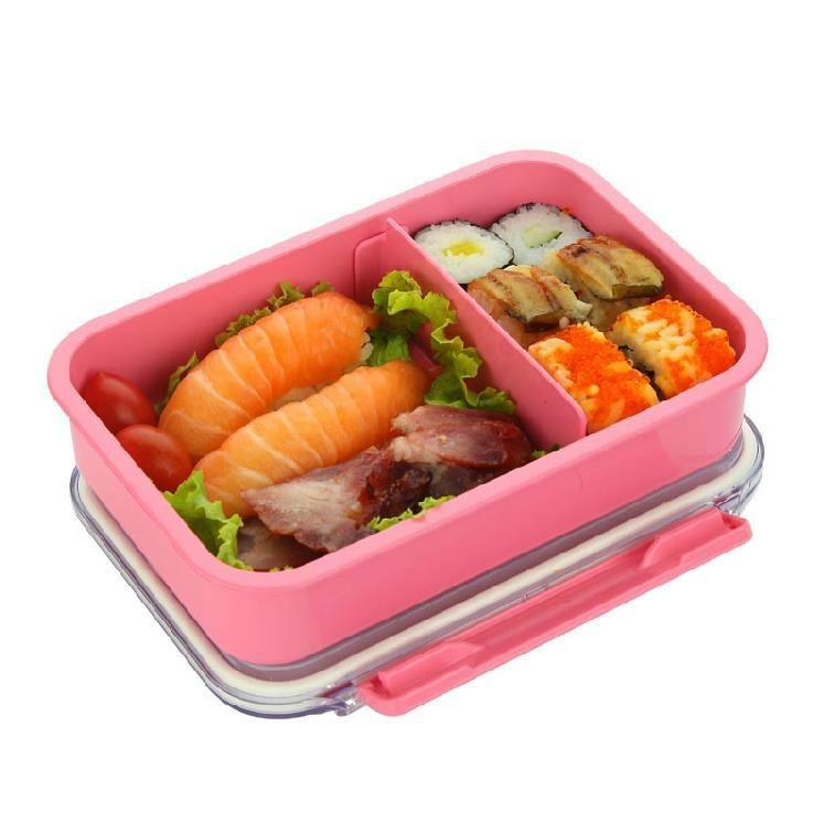日本ASVEL可爱儿童塑料便当盒白领饭盒 微波炉加热粉红色绿色