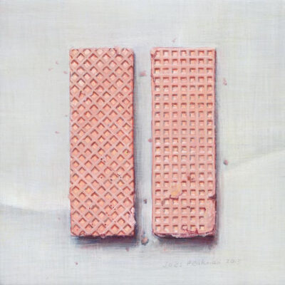 Joel Penkman 手绘甜食， Pink wafer pair