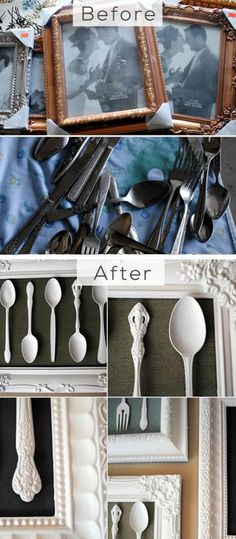 Trash Into Treasure, Silverware Artwork - DIY Home Decorating on a Budget - Click for Tutorial