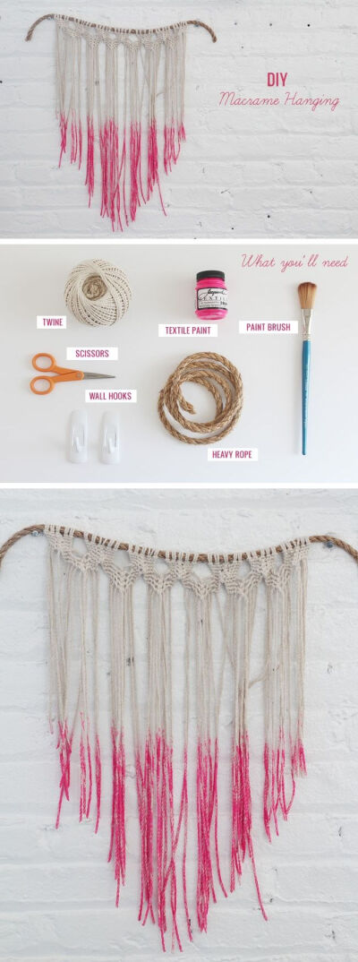 DIY macrame wall hanging ~ step-by-step instructions with plenty of photos . . . . ღTrish W ~ http://www.pinterest.com/trishw/ . . . . #bohemian #interior