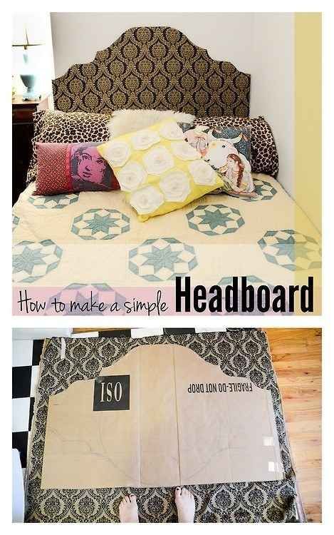 Make a headboard out of cardboard, tape, and fabric. | 37 Ingenious Ways To Make Your Dorm Room Feel Like Home