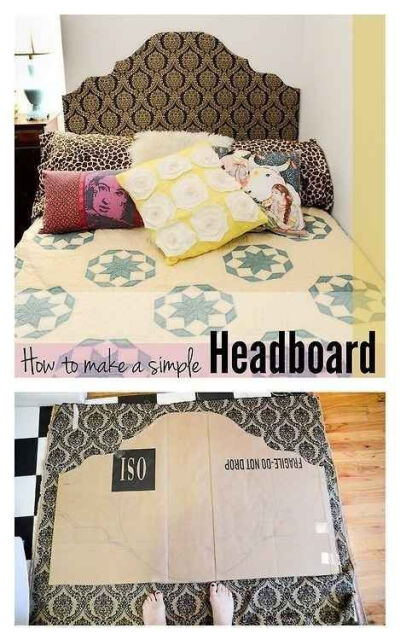 Make a headboard out of cardboard, tape, and fabric. | 37 Ingenious Ways To Make Your Dorm Room Feel Like Home