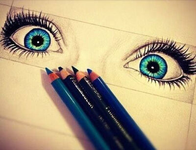 Beautiful Eyes Blue Drawing