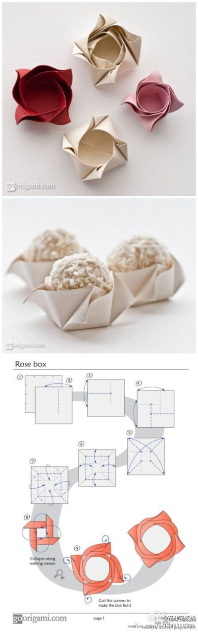 Origami Rose Box by Maria Sinayskaya - diagrams.