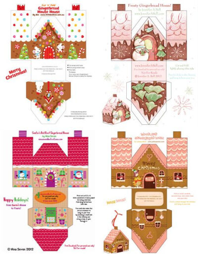 free printable paper gingerbread houses to make