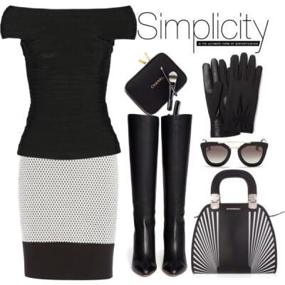 A fashion look from December 2014 featuring white cocktail party dresses, black bandage top and heel boots. Browse and shop related looks.