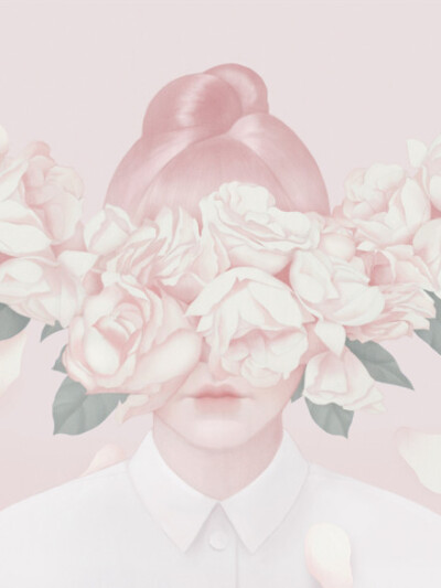 女孩与花。作者：Hsiao Ron Cheng