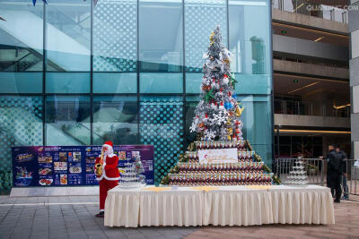 2015堆圣诞 重庆北滨路龙湖星悦广场2015圣诞节圣诞树