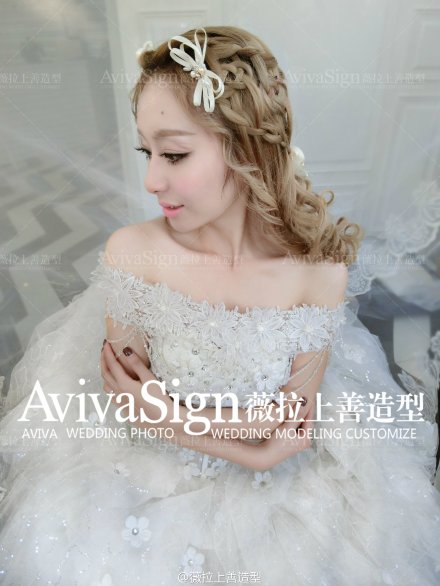 #上善客片集# @薇拉上善造型妮子 韩式新娘造型甜美动人,充满小女人的甜蜜幻想，让你倍显清新脱俗，纯美可人~各种萌萌哒！！