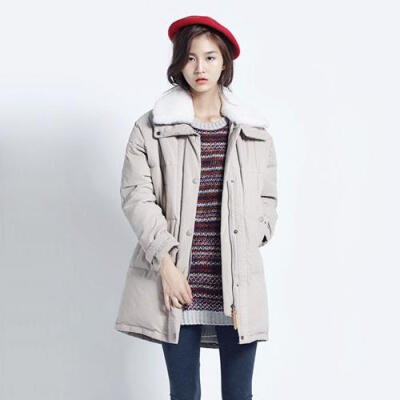 NONOCO 特。韩国Thursdayisland YD 星期四 羊毛领羽绒服棉服外套