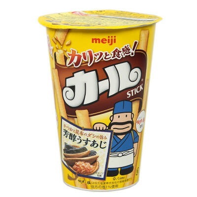 日本膨化食品 明治meiji 鲣鱼海带汤味粟米条粟米棒杯装46g0964