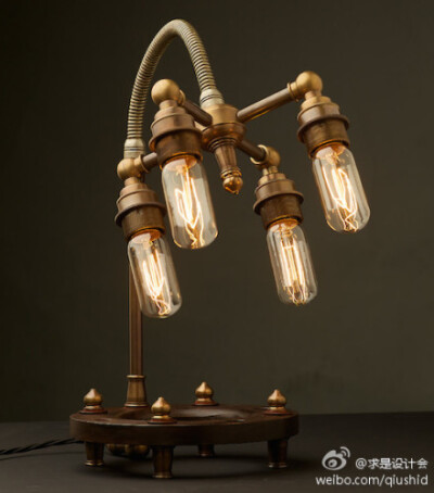 #求是爱设计#蒸汽朋克式的灯 来自澳大利亚公司 Edison Light Globes 的设计
