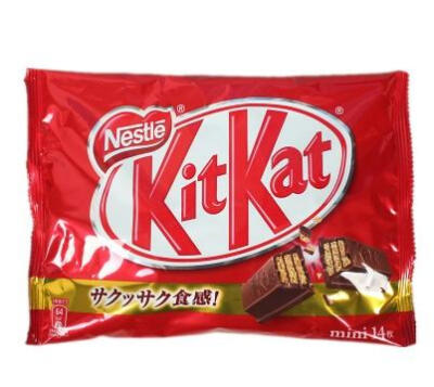 现货 日本 雀巢Nestle kitkat 牛奶巧克力夹心威化饼162.4g14枚