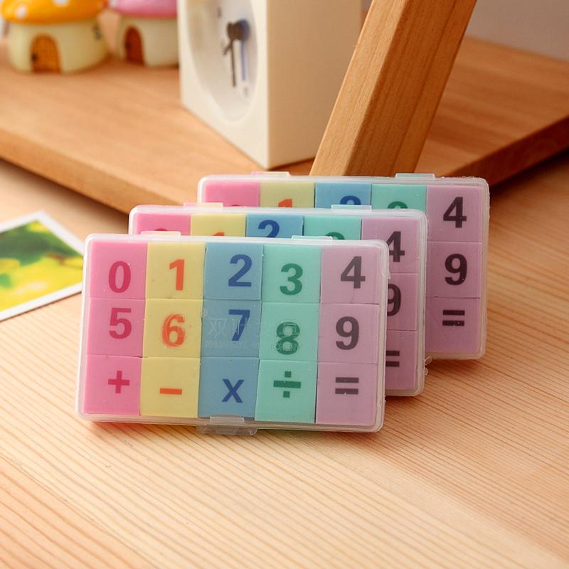 fazhongfa韩版文具学生创意卡通盒装可爱数字橡皮擦儿童奖品礼物