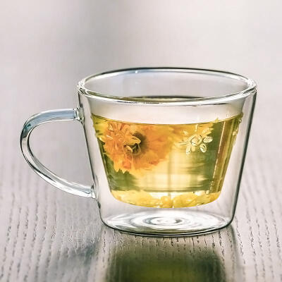 Teatime劳拉双层早餐杯 大号隔热玻璃水杯白粥麦片红茶花茶杯赠勺