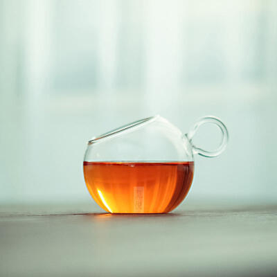 Teatime艾格茶杯 耐热玻璃制花草茶杯 创意金鱼杯斜口品茶品茗杯