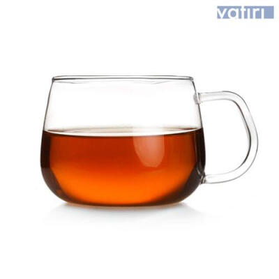 Vatiri乐怡 Qtea 手工吹制耐热玻璃茶杯简约咖啡杯子 大号280ml