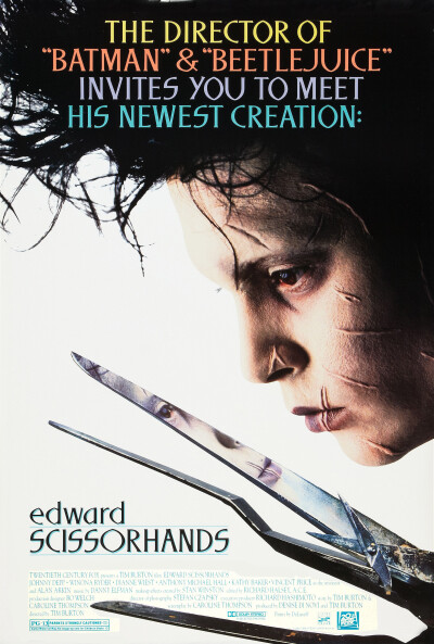 圣诞必看99部好片No.6剪刀手爱德华 Edward Scissorhands (1990) 一个未完成的机器人爱上人类的故事，片中的他在圣诞节为女主制作了美到落泪的天使冰雕。