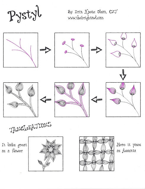 Pystyl tangle by Certified Zentangle Teacher Erin OIson