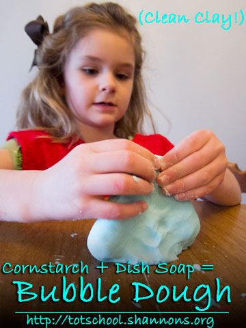 Dish Soap + Corn Starch = Super Fun Bubble Dough